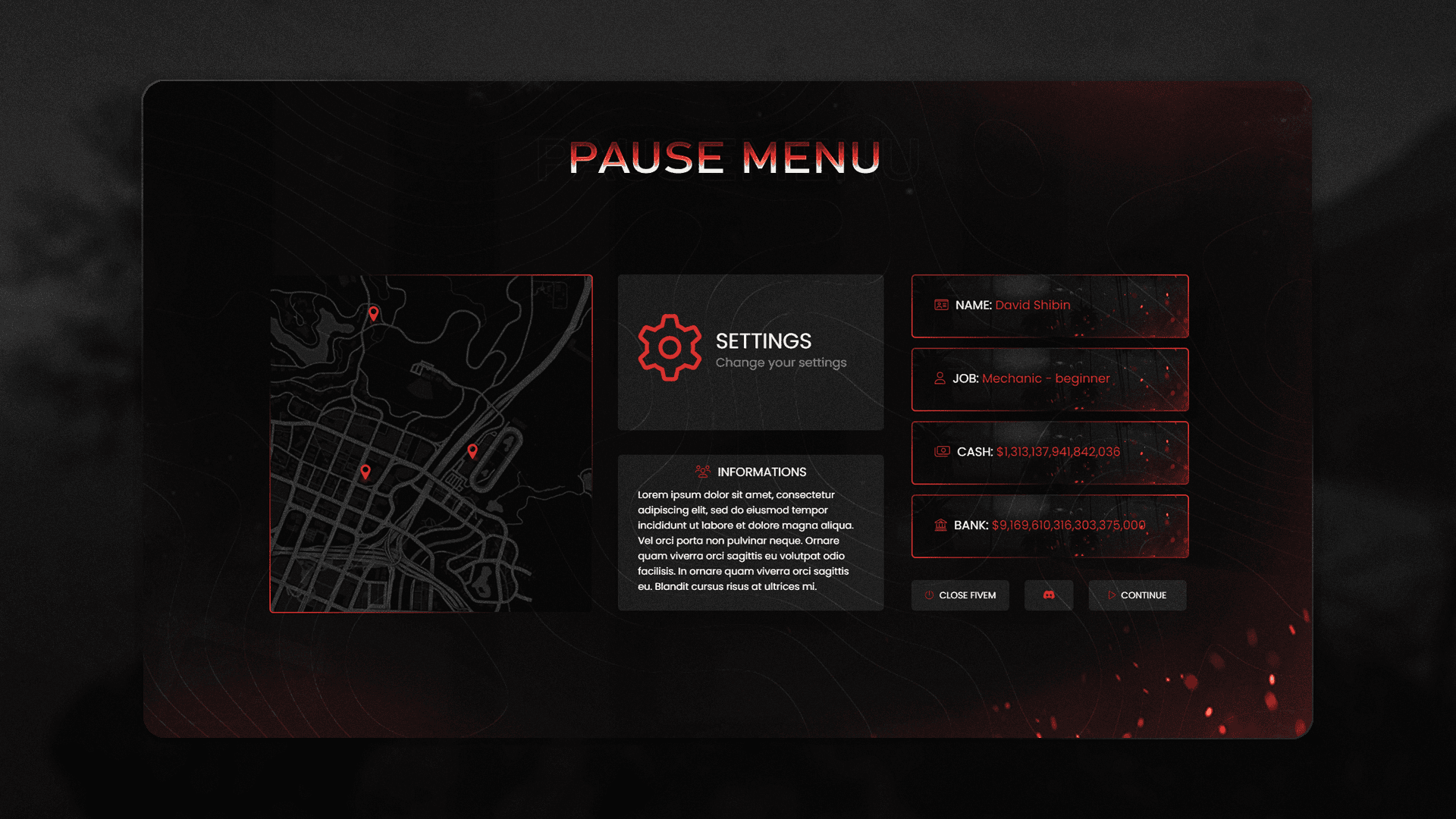 Pause Menu | FiveM Script (OPEN SOURCE)