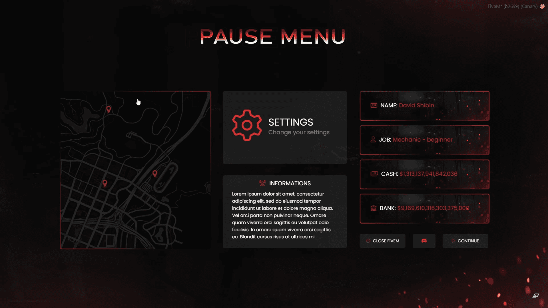 Pause Menu | FiveM Script (OPEN SOURCE) preview 2